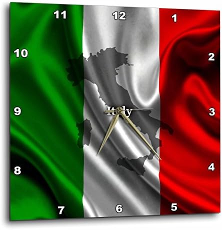 3dRose DPP_204475_3 Italian Flag Design Wall Clock, 15 by 15"