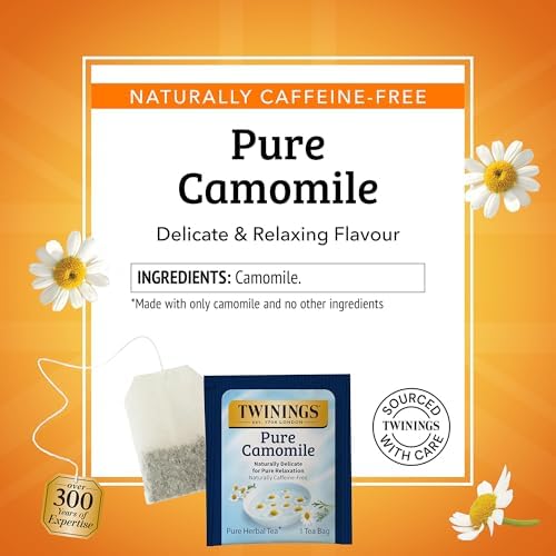 Twinings Pure Camomile Herbal Caffeine-Free Tea Bags, 100 CT Box (1 Pack)