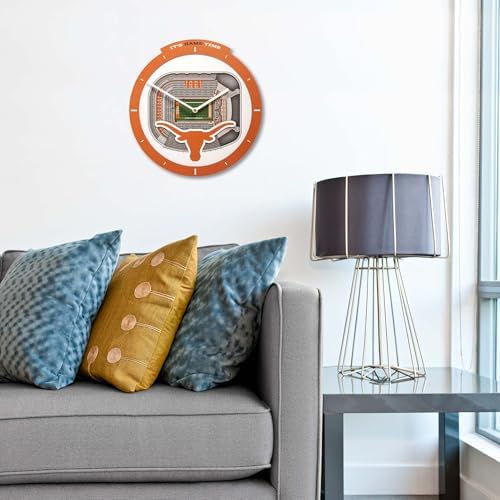 YouTheFan NCAA Texas Longhorns StadiumView 3D Wall Clock