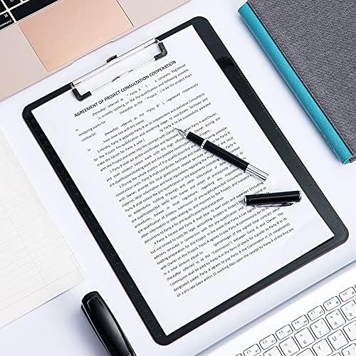 Amazon Basics Sturdy Plastic Clipboards, Low Profile Clip, Lightweight Versatile Office Supplies for Classrooms, Restaurants, Doctor Offices, Black, 2-Pack