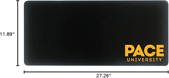 Pace University Classic Cloth Desk Mat, Durable Office Supplies, Non-Slip Base, Responsive Desk Pad with Smooth Cloth Surface, Black