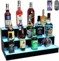 MESAlLUP Acrylic 24 Inch 3 Tier LED Liquor Bottle Display Shelf, Lighted Bar Shelves with APP or Remote Control, Mulit Color Lighting for Home Mini Bars Decor, Restaurants & Party Use