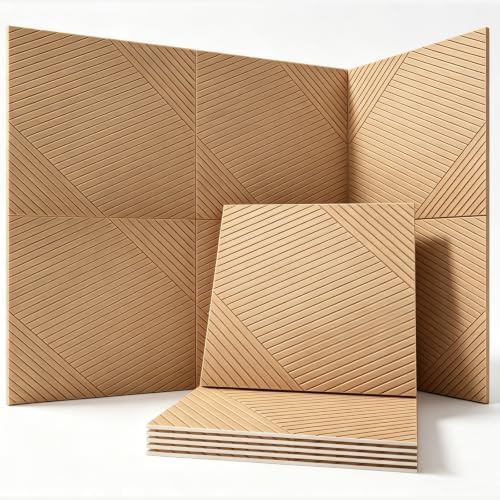 6Pack Acoustic Wall Panels, Wood Peel and Stick Wall Panels, Sound Proof Foam Panels for Walls Decor, Accent Soundproof Wall Panels for Bedroom Living Room Office Wall, 23.62 X 23.62 Inches Faux Wood