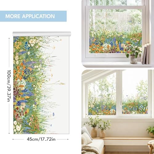 ADD.HERES Stained Glass Window Film, Window Film Decorative, 17.5 x 78.7 in