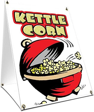 A-Frame Sidewalk Kettle Corn Sign with Graphics On Each Side | 18" X 24" Print Size