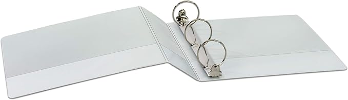 Cardinal 2 Inch 3 Ring Binders, White, 4 Pack, Round Ring Binder, Holds 475 Sheets, PVC Free, Customizable Covers, 2 Pocket View Binders for Office and School Organization
