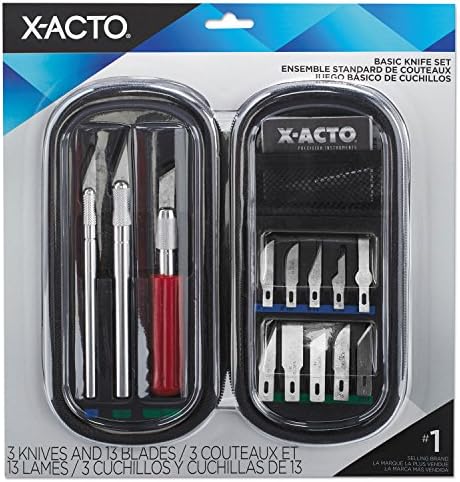 X-ACTO Compression Basic Knife Set, Includes 3 Knives, 13 Blades, Soft Carry Case, 17 Count - Crafting, Art Projects, Cutting Tools