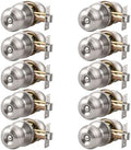 KNOBWELL 10 Pack Privacy Door Knob with Lock in Brushed Nickel Finish for Bedroom and Bathroom, Indoor Security Door Handle with Privacy Lock, Satin Nickel Interior Door Knobs
