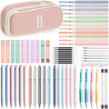 65PCS Aesthetic School Supplies Back to School Supplies Cute Stationary Set | College Essentials Kit with Pencil Case, Pastel Highlighters Gel Pens Mechanical Pencil Set 0.5 0.7 & 2.0mm for Student Girls