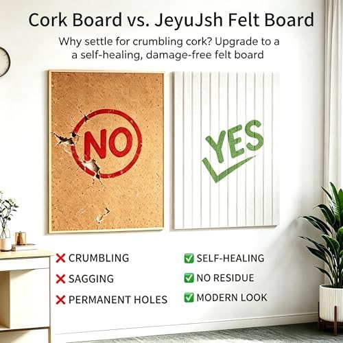 Felt Bulletin Board for Wall, White – 6 Pack Cork Board Alternative