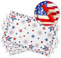 4th of July Placemats, Patriotic Stars Fireworks Heat Resistant Washable Dining Table Mats Summer Farmhouse Decor for Kitchen&Table Linens Outdoor Indoor, Red White and Blue American Flag