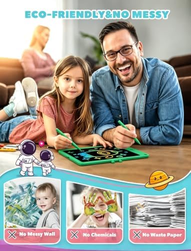 ORSEN LCD Writing Tablet 16 inch - Kids Doodle Board Colorful Drawing Pad Toys for Ages 3-12 Girls Boys Toddler Birthday Gifts, Green