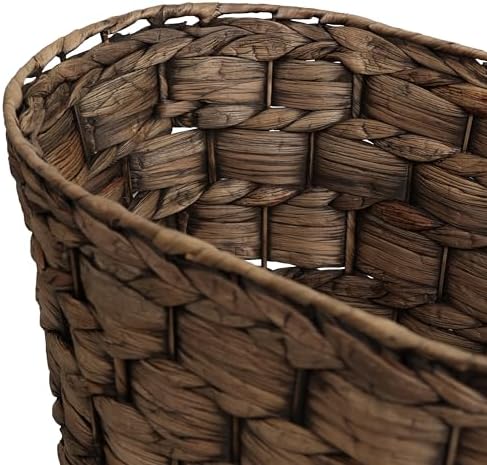 happimess Miles 4.5 Gal Oval Wicker Wastebasket, Brown, Set of 2