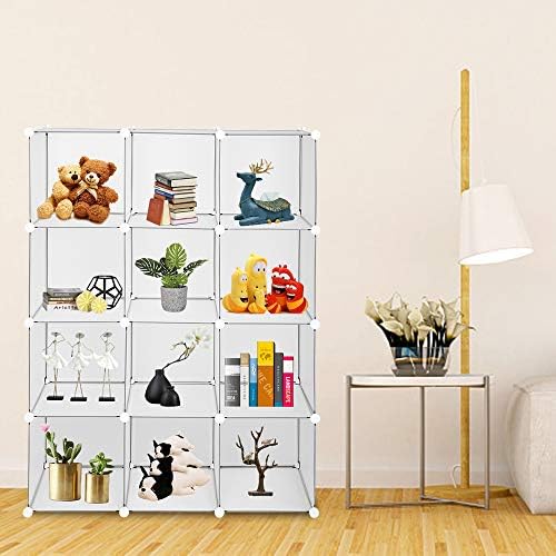 Bookshelves Storage Organizer Shelf Cube Shelves 12 Cubby Storage Organizer DIY Closet Organizers & Storage Shelves for Bedroom Closet Shelves for Clothing Storage Book Shelf Toy Organizers & Storage