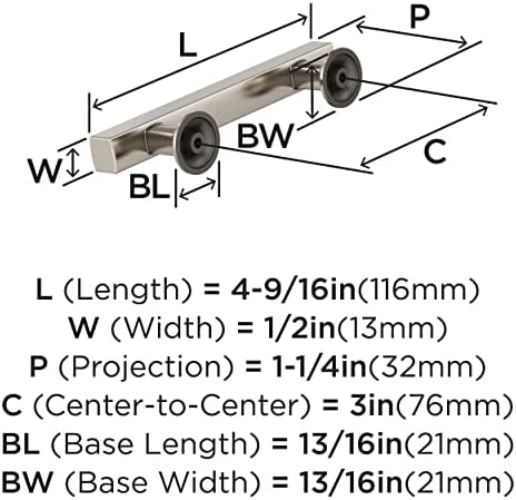 Amerock 3" Everett Satin Nickel Drawer Pull