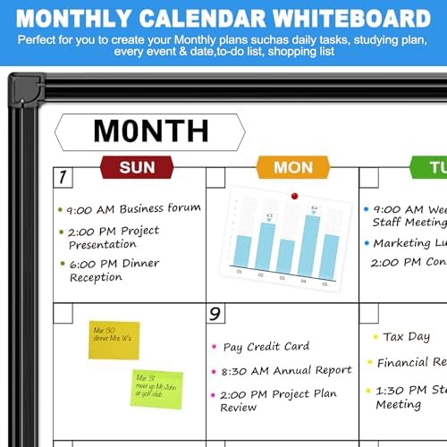Large Dry Erase Calendar for Wall 72" x 40"