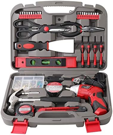 Apollo Tools 135 Piece Household Tool Set, Red DT0773