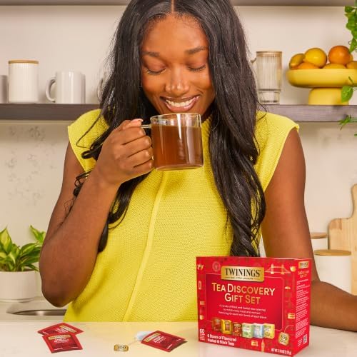 Twinings Tea Discovery Gift Set, Black & Herbal Variety Pack, 6 Mini Boxes