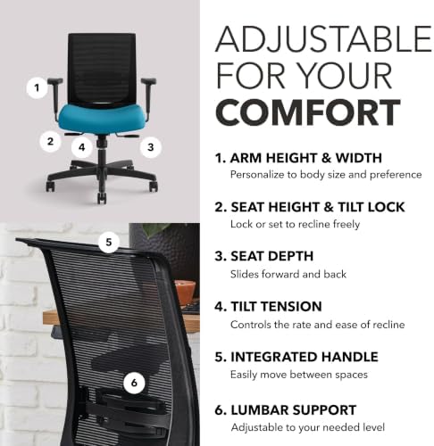 HON Convergence Ergonomic Office Chair, Office Desk Computer Chair, Peacock