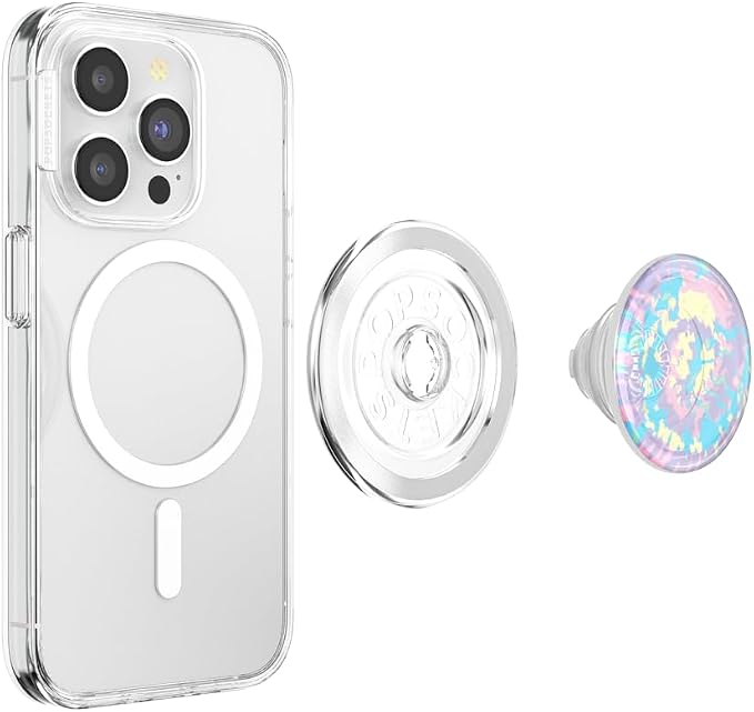 PopSockets Phone Grip for MagSafe, Magnetic Holder- Marble Swirl | Removable, For Kindle / Android / iPhone, With Magnet, Rainbow, Colorful, iPad, Removable, Popper