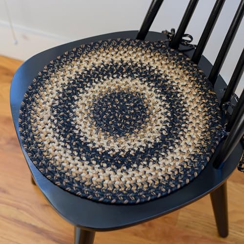 Homespice Kilimanjaro Jute Braided Chair Pads, Round 15" Set of 2