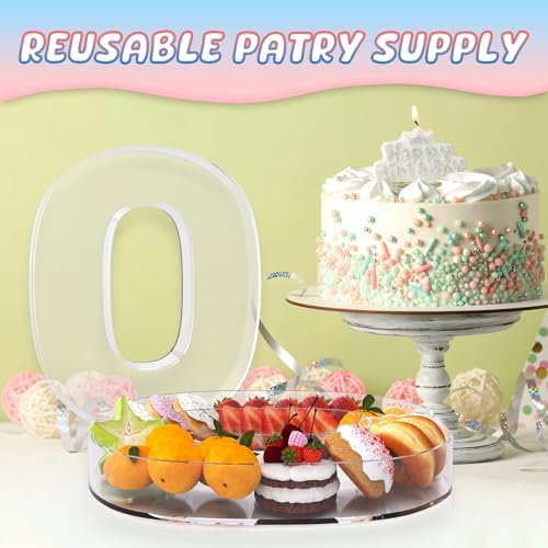 11" Acrylic Letter Charcuterie Box, Reusable Fillable Alphabet Number Shaped Form Tray for Birthday Anniversaries, Party Decorative Serving Plates Display Candy Cake (O)