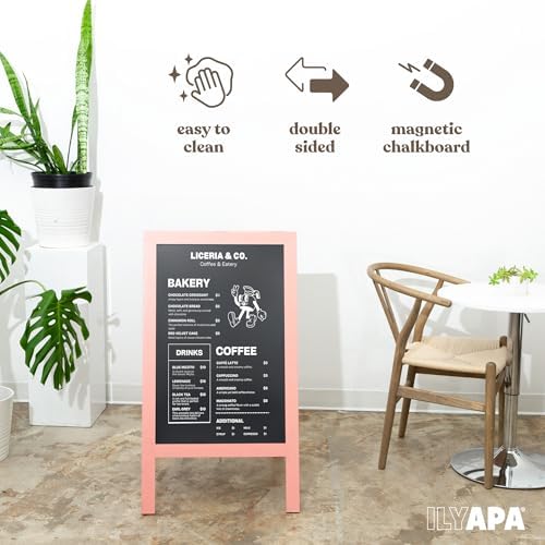Ilyapa A Frame Chalk Board Easel Sign 40x20 in - Sandwich Signs Outdoor