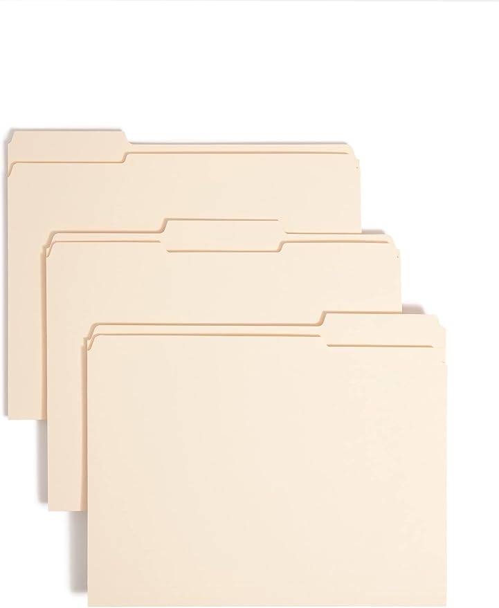 Smead File Folder, Reinforced 1/3-Cut Tab, Letter Size, Manila, 100 Per Box (10434)