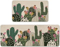 Boho Cactus Kitchen Rugs Set of 2