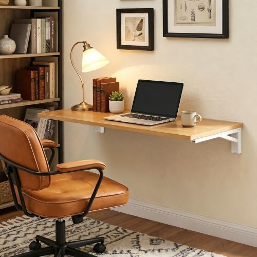 Need 47x20IN Wall Mounted Folding Table for Office Laundry Teak