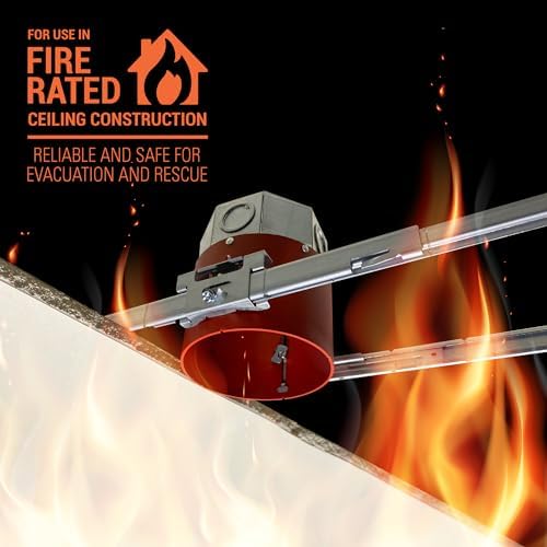 HALO 4” Junction Box Housing fits 4” LED Trims, HALO Surface Mounts, & Fans – Safe in Fire-Rated Ceilings – JB4FR2-4PK