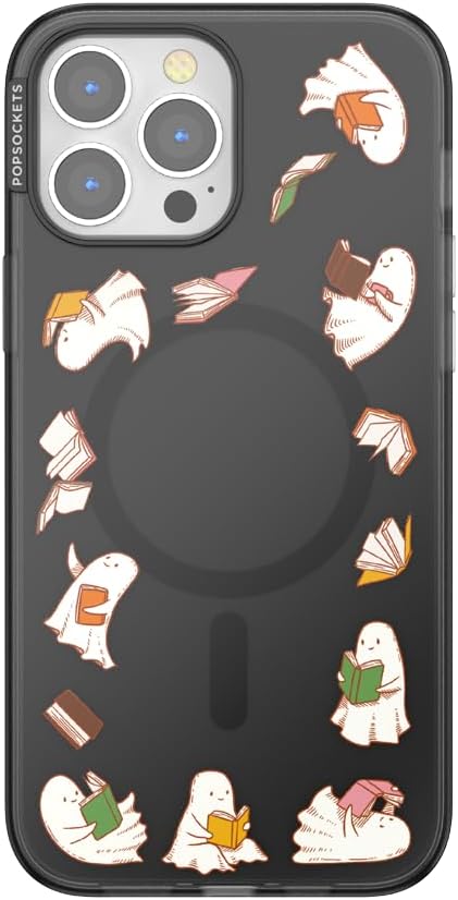PopSockets iPhone 13 Pro Max Phone Case w/MagSafe- Spooky Book Club | Magnetic, Wireless Charging, Camera & Drop Protection, Witchy, Halloween, Horror