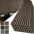 Art3d 108 x 12 in 3D Fluted Soundproof Wood Slat Wall Panel, 4-Pack, Walnut