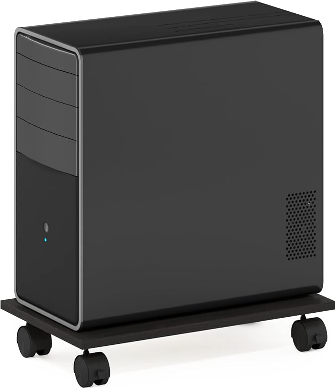 Furinno Econ Home Office Under Desk CPU/Printer Holder with Wheels, Espresso