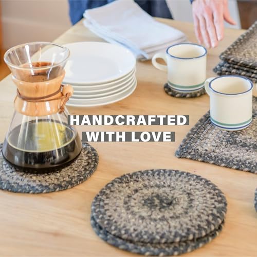 Homespice Flint Hill Jute Braided Coasters, Round 4" Set of 6
