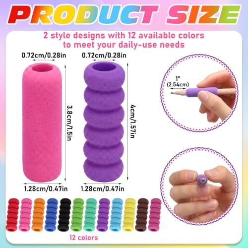 96 Pcs Foam Pencil Grips for Handwriting Ergonomic Pencil Holder