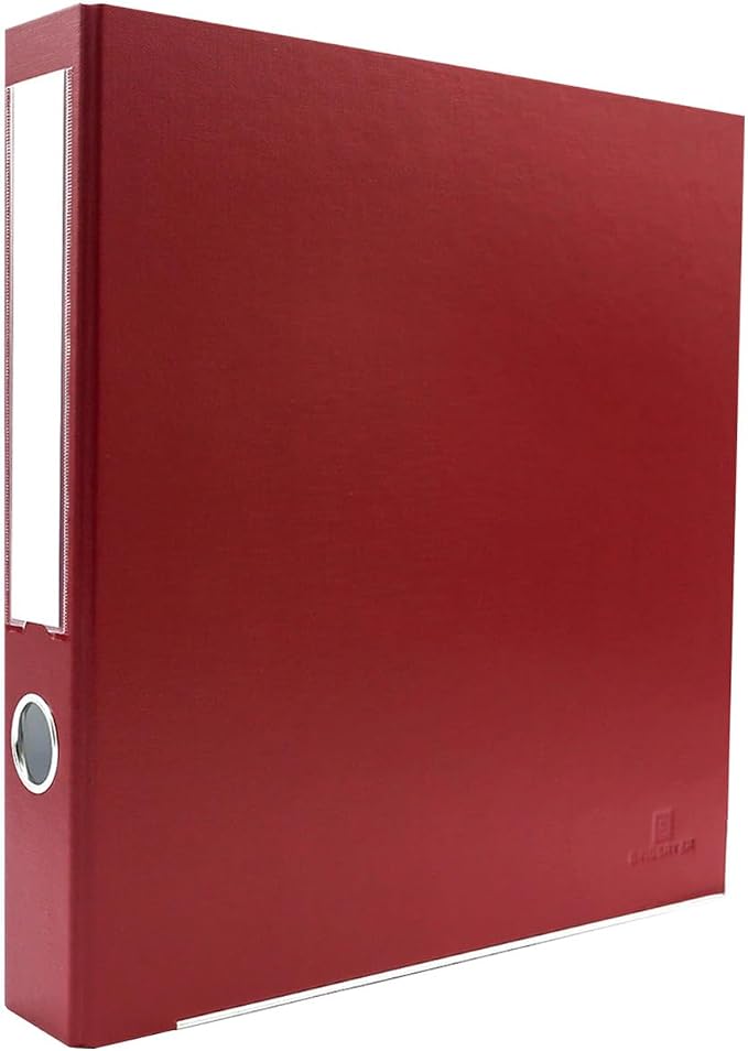 3-Ring Premium Round-Ring Binder - Brick Red, 2" Spine, by Bindertek | 275 Sheet Capacity, 1.5" Round Rings, Linen-Textured Covers, Steel Reinforced Edges, Spine Label Included