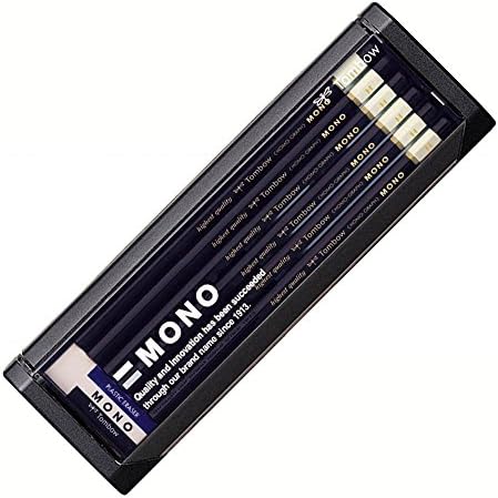 Tombow Premium MONO Pencil H (High Standard With Ultra Fine Particles) With Eraser, Drafting and Drawing, 1 Dozen