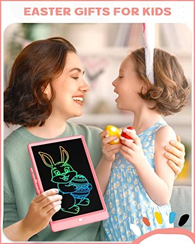 Bravokids 10 Inch LCD Writing Tablet for 3-8 Year Olds - Electronic Drawing Pad and Doodle Board as Educational Birthday Gifts for Girls and Boys (Pink) (Pack of 3)