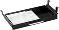 Under Desk Drawer 21" with 4 Divider Trays, Storage Drawer Organizer | Black, Under Counter, Desk Accessory, Attachable for Workbench, Adjustable Brackets, for Desk Lip with Crossbar, Clamp Mount