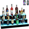 MESAlLUP Acrylic 30 Inch 3 Tier LED Liquor Bottle Display Shelf, Lighted Bar Shelves with APP or Remote Control, Mulit Color Lighting for Home Mini Bars Decor, Restaurants & Party Use