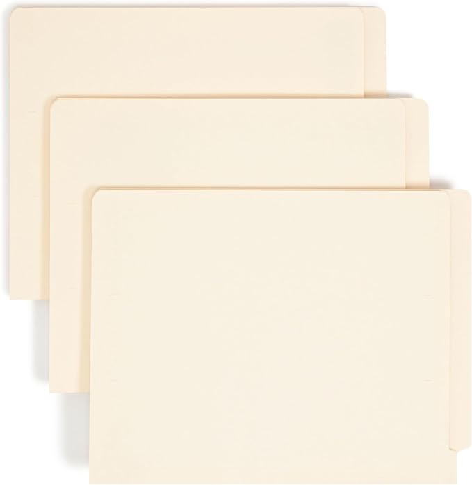 Smead Shelf-Master End Tab File Folders,Manila,Reinforced Straight-Cut Tabs,Letter Size,100 Count (Pack of 5)