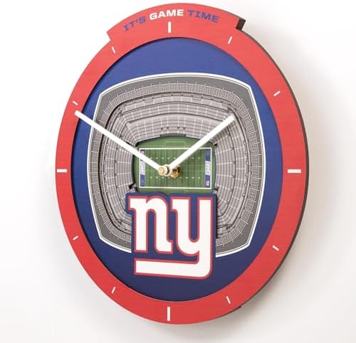 YouTheFan NFL New York Giants StadiumView 3D Wall Clock