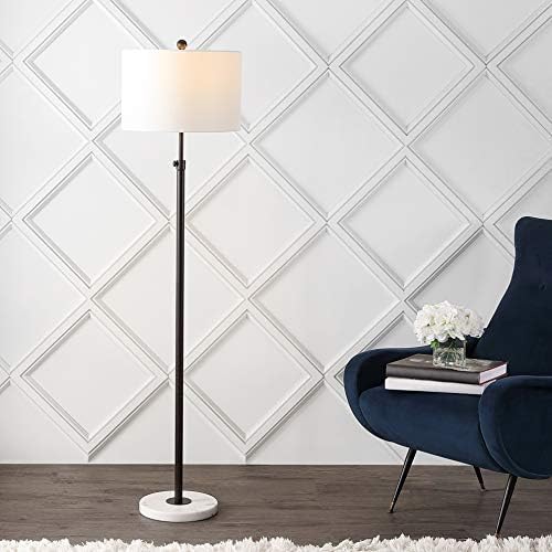 JONATHAN Y June 66" Adjustable Metal Marble Floor Lamp, Oil Rubbed Bronze
