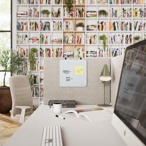 U Brands Glass Dry Erase Whiteboard, 12" x 12", Magnetic Surface, White