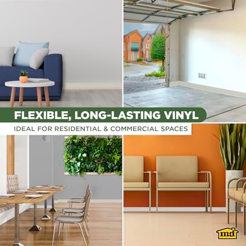 MD Building Vinyl Wall Base, Almond, 4in x 120ft, Dry Back, 0.08in