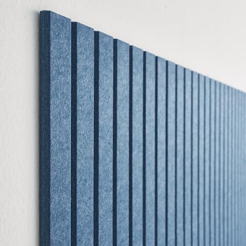 VIVELDA Large Bulletin Board 48x36- Office Wall Organizer to Replace Your Old Cork Boards for Walls for Office Decor -12-Pack Felt Wall Panels to Use in Home Office Decor, Classroom Decor (Slat Blue)