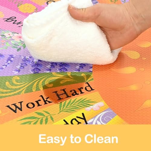 Boho Kitchen Mats for Floor Floral Cushioned Anti Fatigue Mats for Kitchen Floor for Sink, Stove, Desk, Laundry,17"x30"+17"x47", Orange