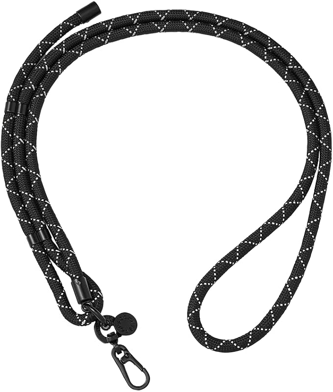 PopSockets Crossbody Phone Strap & Lanyard - Black | Anti-Drop Phone Strap, Accessorize Your Device, Black, Electronic Accessories, For iPad/Kindle/iPhone/Android