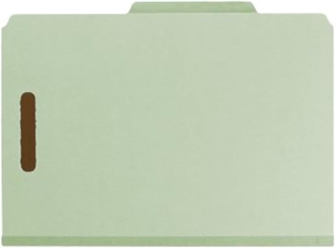Smead Value Filing 100% Recycled Pressboard Classification File Folder, 1 Divider, 2" Expansion, Legal Size, Gray/Green, 10 per Box